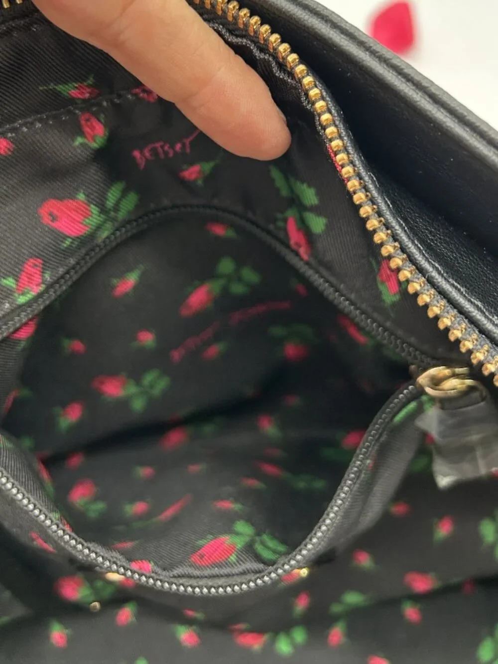 Betsey Johnson Hold Please Telephone Tote Bag - Black Snake Embossed Kitsch